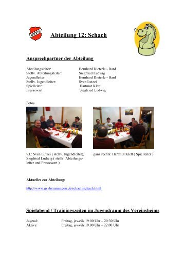 Abteilung 12: Schach - GSV Hemmingen