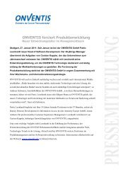 ONVENTIS forciert Produktenwicklung - HeidelbergCapital