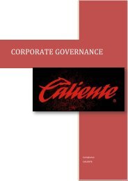 CORPORATE GOVERNANCE - Grupo Caliente