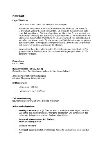 Informationen Newport - Stadt Heidenheim