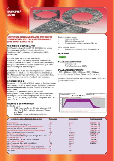 H CKER DICHTUNGS- PLATTEN E - HECKER WERKE GmbH