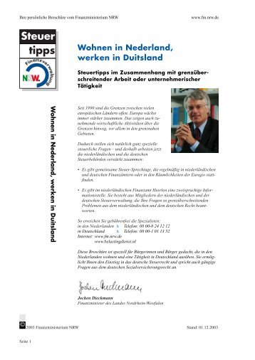 Wohnen in Nederland, werken in Duitsland - Grenzpendler NRW