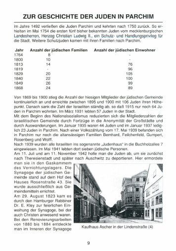 Doreen Frank: Zur Geschichte der Juden in Parchim - Heimatbund ...