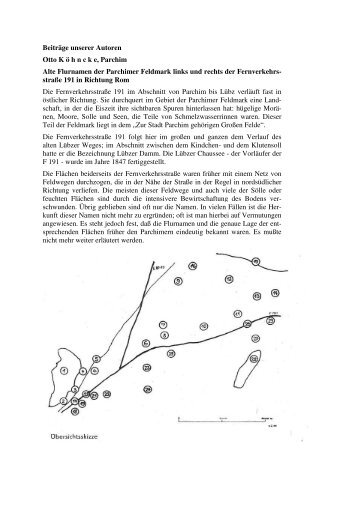 Alte Flurnamen der Parchimer Feldmark links und rechts der ...