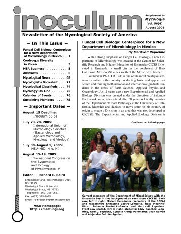Inoculum 56(4) - Mycological Society of America