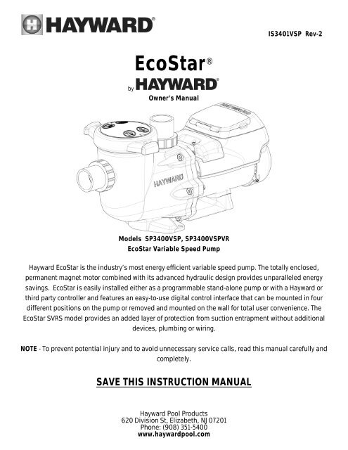 EcoStar® Manual - Hayward
