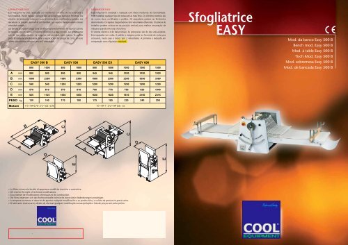 Sfogliatrice EASY - Cool Equipment