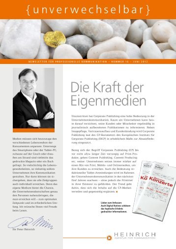 Die Kraft der Eigenmedien - HEINRICH â Agentur fÃ¼r Kommunikation