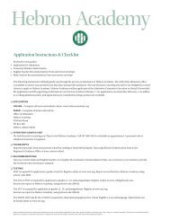 Application Instructions & Checklist - Hebron Academy