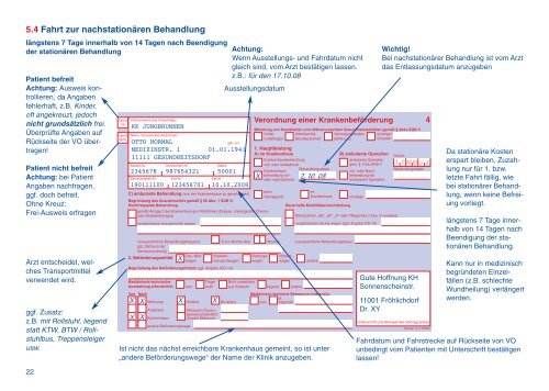 Verordnung einer KrankenbefÃ¶rderung Ist alles richtig?