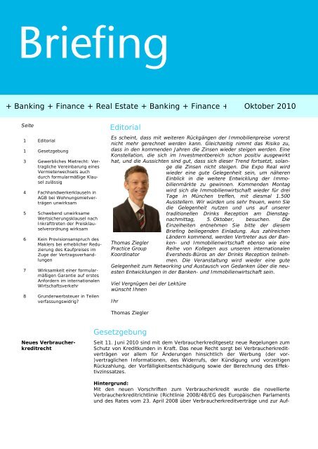 Ausgabe Oktober 2010 - Heisse Kursawe Eversheds