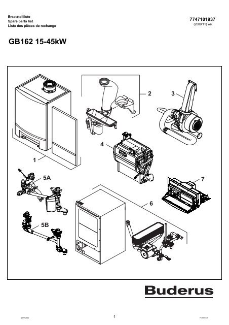 Buderus-Ersatzteil-Katalog GB162 15-45kW