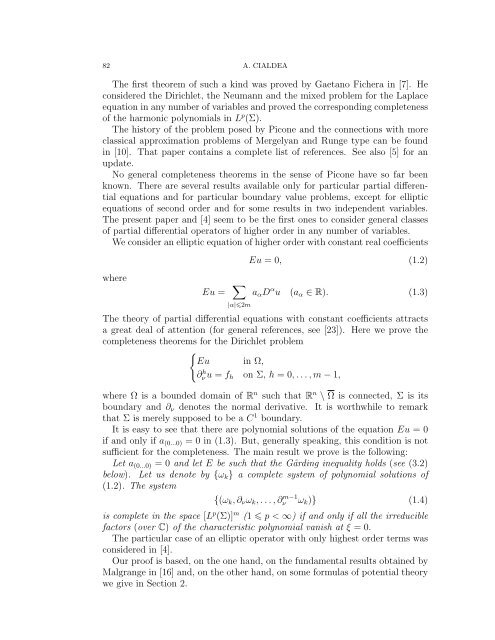 COMPLETENESS THEOREMS FOR ELLIPTIC EQUATIONS OF ...