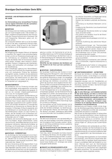 Brandgas-Dachventilator Serie BDV.. - HELIOS Ventilatoren