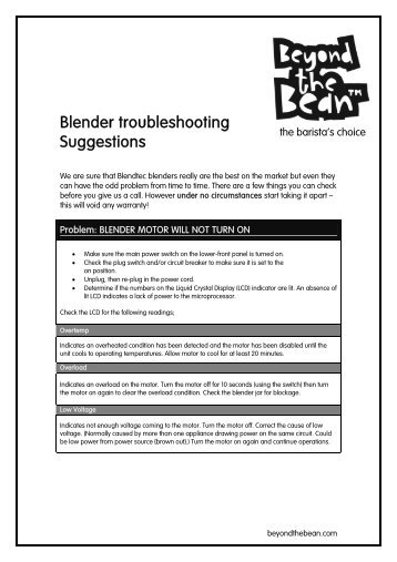 Blender troubleshooting Suggestions - Hello Good Sip