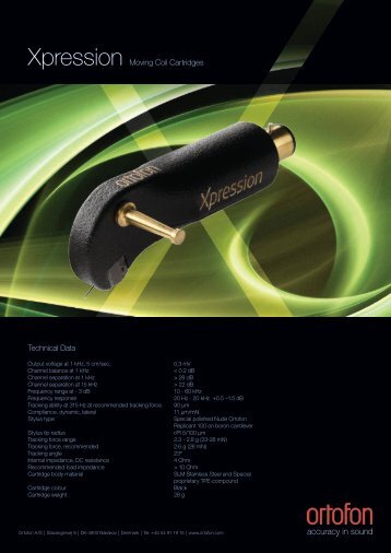 Download Xpression Productsheet - Ortofon