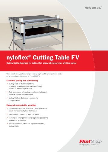 nyloflex® Cutting Table F V - Flint Group