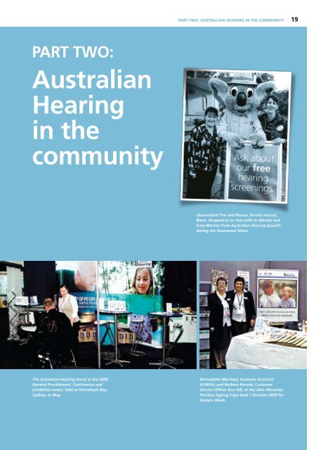 Part Two: Australian Hearing in the community