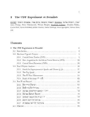 2 The CDF Experiment at Fermilab Contents - Harvard University ...