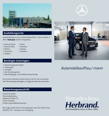 Automobilkauffrau/-mann - Mercedes-Benz Herbrand GmbH