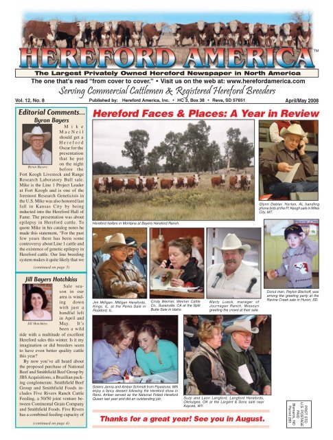 April/May 2008 Issue (pdf - 7794 kb)... - Hereford America