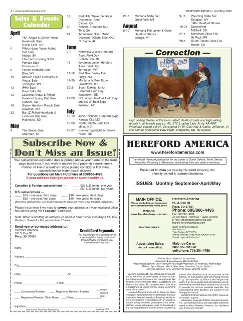 April/May 2008 Issue (pdf - 7794 kb)... - Hereford America