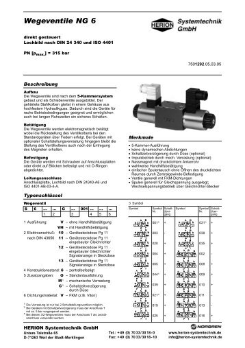 1292 Wegeventile NG 6.qxp - Herion Systemtechnik GmbH