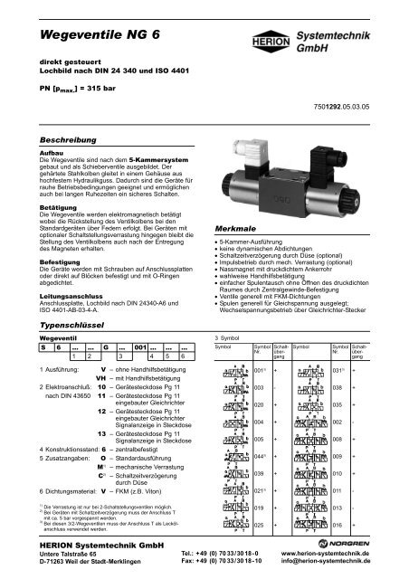 1292 Wegeventile NG 6.qxp - Herion Systemtechnik GmbH