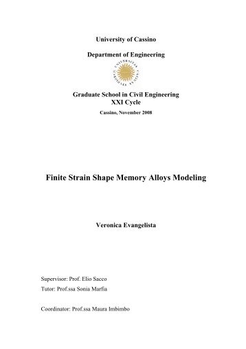 Finite Strain Shape Memory Alloys Modeling - Gruppo Italiano Frattura