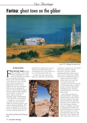 Farina: Ghost Town On The Gibber - Australian Heritage Magazine