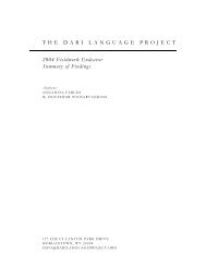 the Dari Language Project's - Linguistics