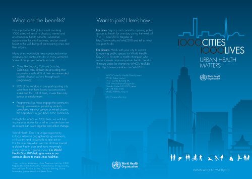 1000 Cities 1000 Lives - World Health Organization