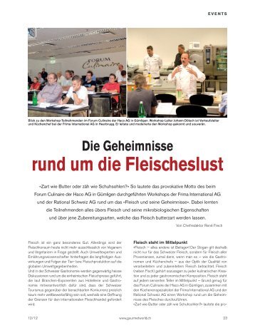 Workshop im Forum Culinaire: Alles rund um die Fleischeslust