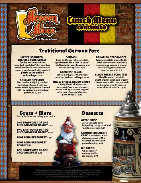 Lunch Menu - Hessen Haus