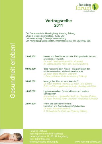 Vortragsreihe 2011 - Hessing Stiftung