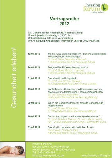 Vortragsreihe 2012 - Hessing Stiftung