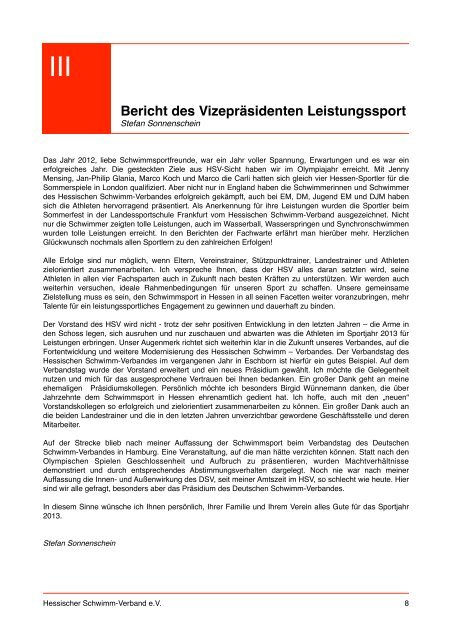 Berichtsheft 2012 Ohne Finanzen - Hessischer Schwimm-Verband eV