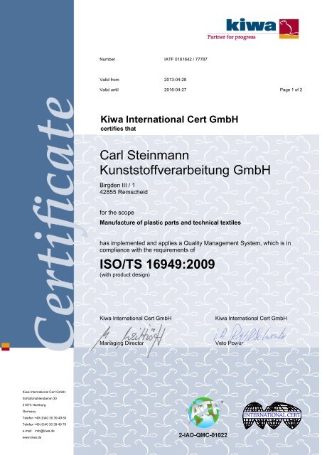 Certificate Remscheid (PDF) - Heyco