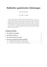 Nullstellen quadratischer Gleichungen - Roland Heynkes