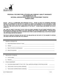 Proposal for D&O - Hartford Financial Products (HFP)