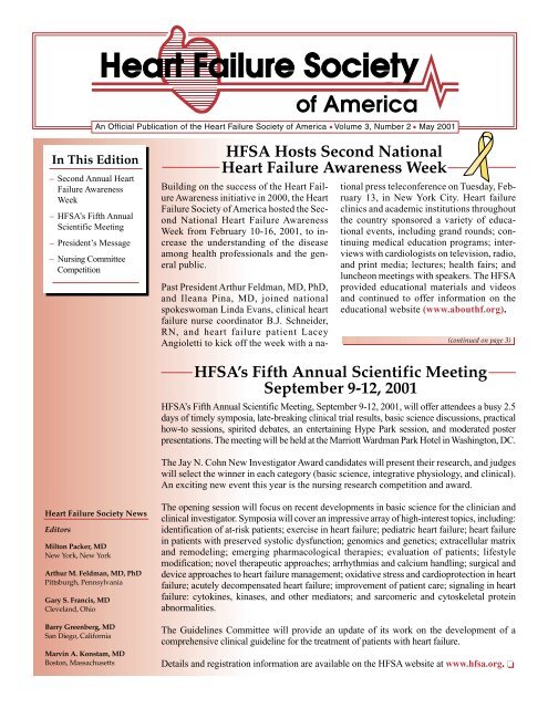 HFSA Hosts Second National Heart Failure Awareness Week