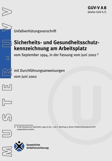 GUV-V A8 - UVV "Sicherheits- und ... - Sichere Schule