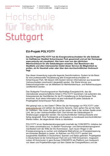 EU-Projekt POLYCITY - HFT Stuttgart