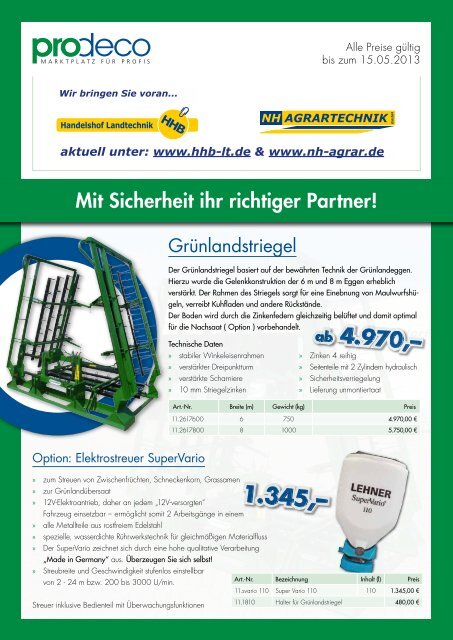 Mit Sicherheit ihr richtiger Partner! - Handelshof Landtechnik GmbH