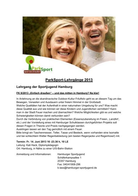 ParkSport-Lehrgänge 2013 - Hamburger Sportbund