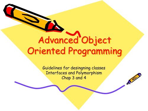 Advanced Object Oriented Programming