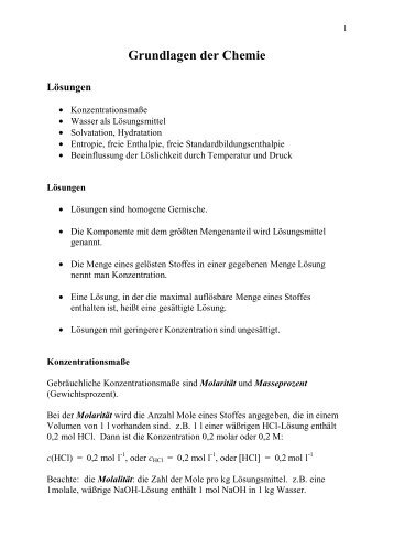 Grundlagen der Chemie