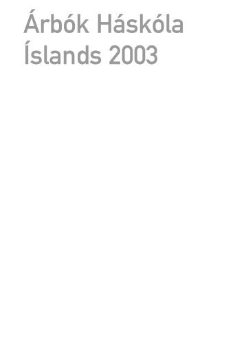ÃrbÃ³k HÃ¡skÃ³la Ãslands 2003 - HÃ¡skÃ³li Ãslands