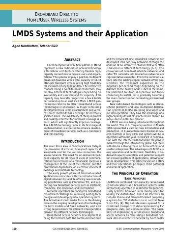 LMDS Systems and their Application - Suraj @ LUMS