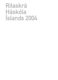 RitaskrÃ¡ HÃ¡skÃ³la Ã slands 2002 - HÃ¡skÃ³li Ã slands